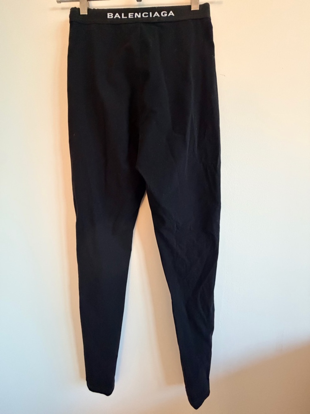 Balenciaga Black Logo-Trim High Waist Leggings